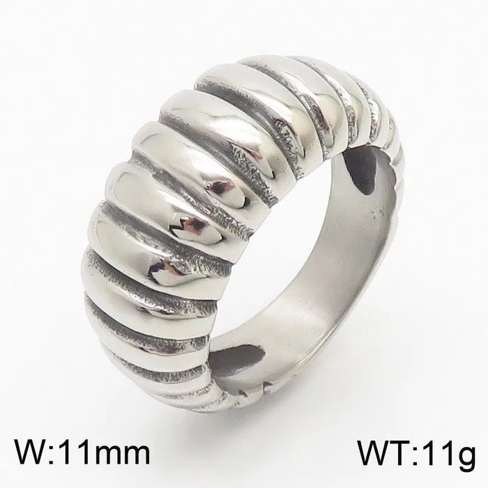 Wholesale Jewelry Simple Style Classic Style Solid Color Titanium Steel 18K Gold Plated Plating Rings