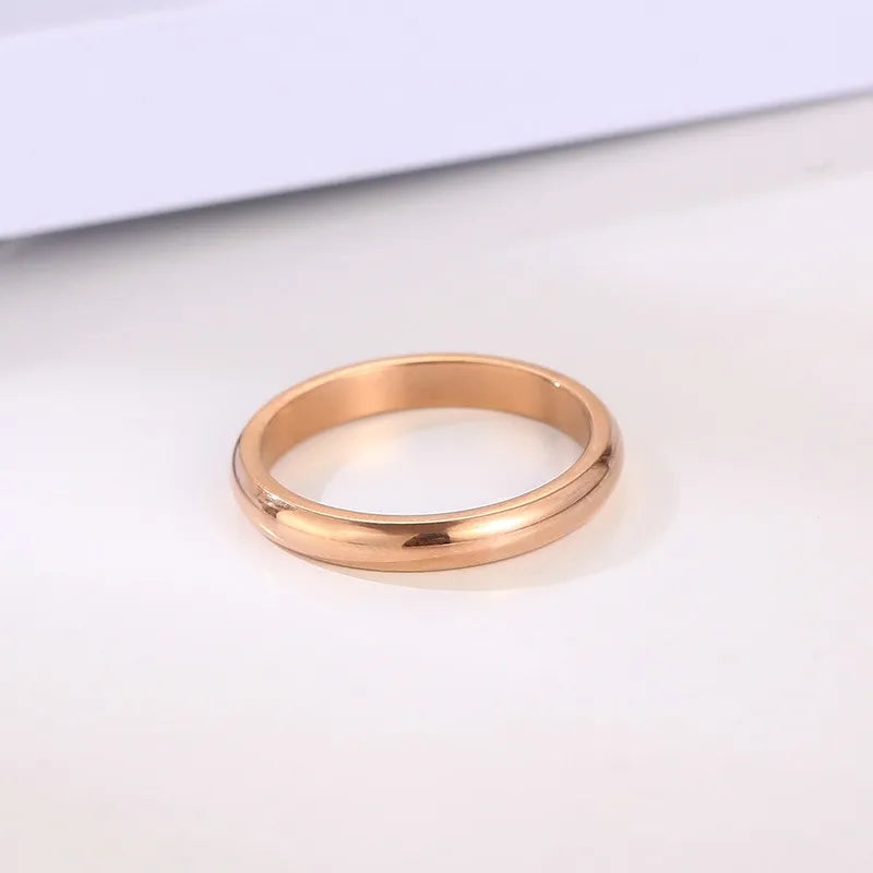 Wholesale Jewelry Simple Style Classic Style Solid Color Titanium Steel 18K Gold Plated Plating Rings