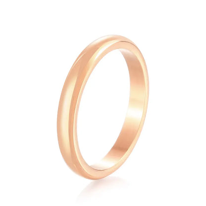 Wholesale Jewelry Simple Style Classic Style Solid Color Titanium Steel 18K Gold Plated Plating Rings