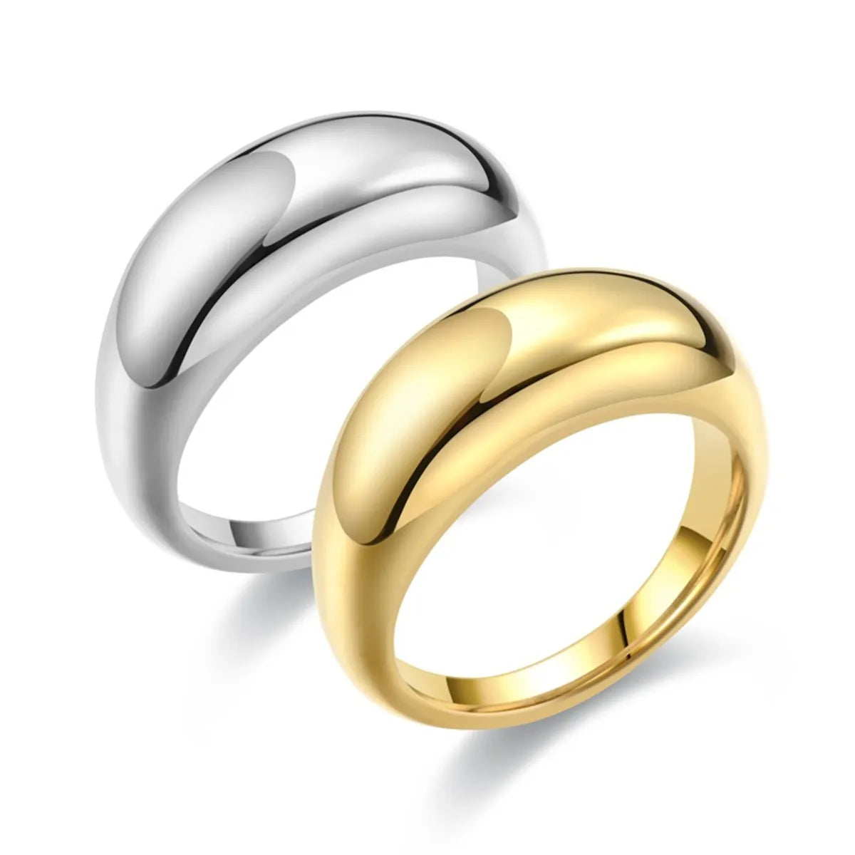 Wholesale Jewelry Simple Style Classic Style Solid Color Titanium Steel 18K Gold Plated Polishing Plating Rings