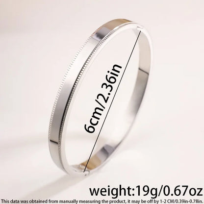 Simple Style Classic Style Solid Color Titanium Steel Silver Plated Bangle In Bulk