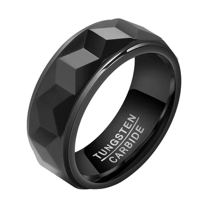 Simple Style Classic Style Solid Color Tungsten Steel Plating Men'S Rings