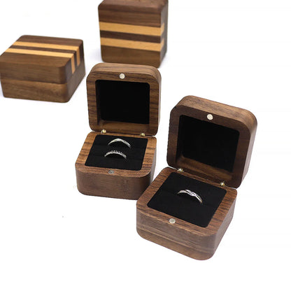 Simple Style Classic Style Solid Color Wood Jewelry Boxes