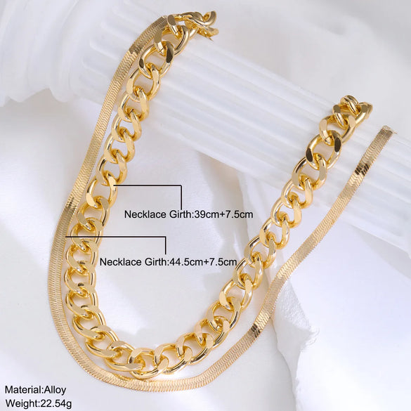 Simple Style Classic Style Solid Color Zinc Alloy Wholesale Layered Necklaces