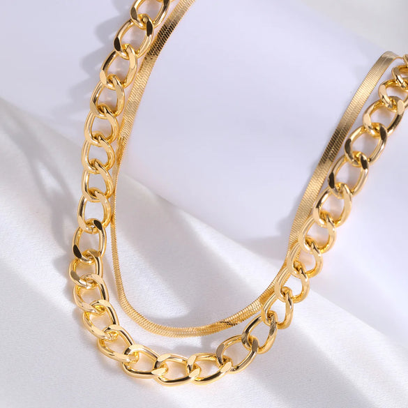 Simple Style Classic Style Solid Color Zinc Alloy Wholesale Layered Necklaces