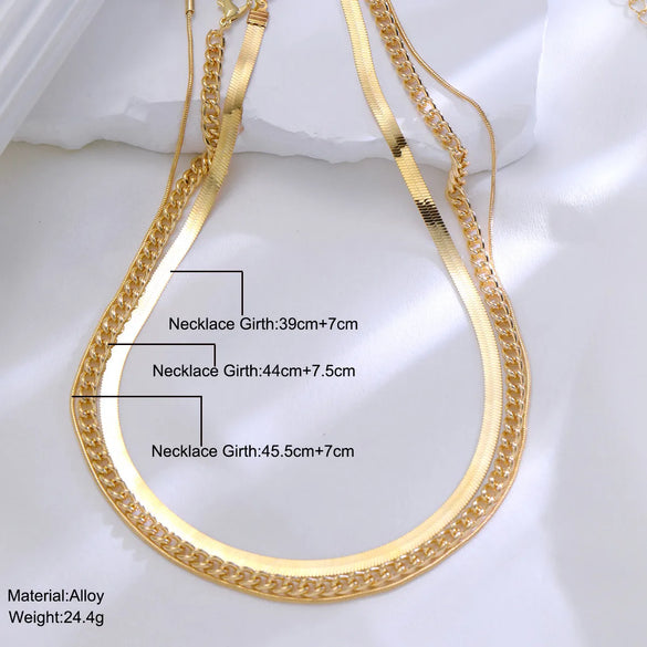 Simple Style Classic Style Solid Color Zinc Alloy Wholesale Layered Necklaces