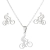 Simple Style Classic Style Sports Bicycle Stainless Steel Plating 18k Gold Plated Earrings Necklace Jewelry Set