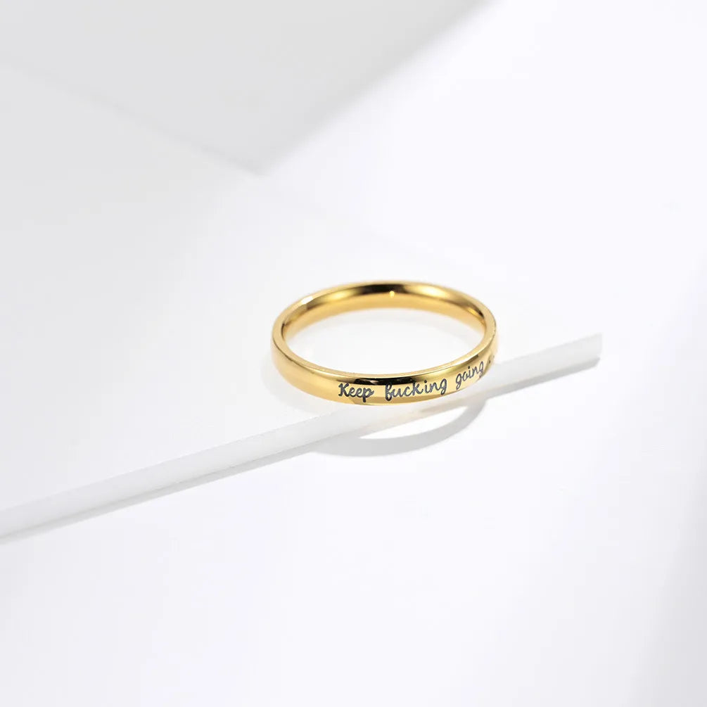 Simple Style Classic Style Spot 304 Stainless Steel Plating 18K Gold Plated Unisex Rings