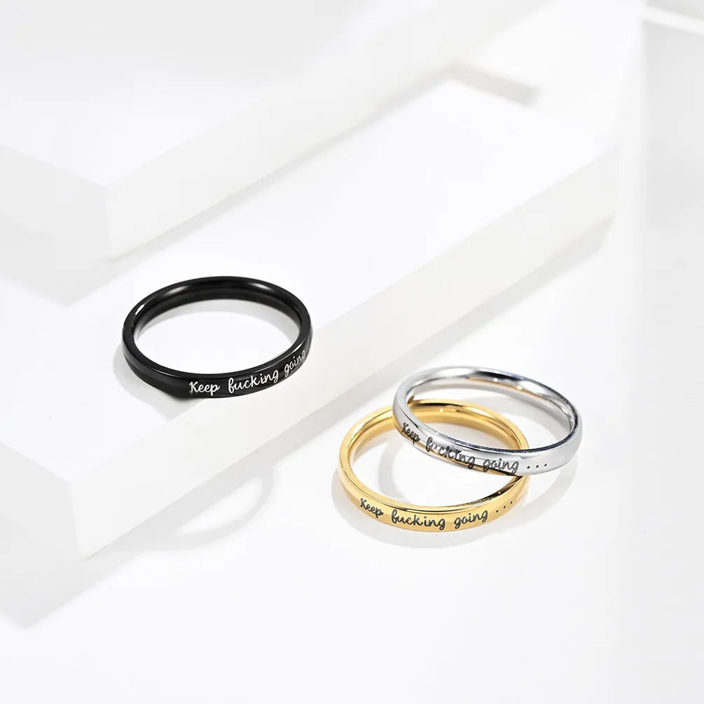 Simple Style Classic Style Spot 304 Stainless Steel Plating 18K Gold Plated Unisex Rings