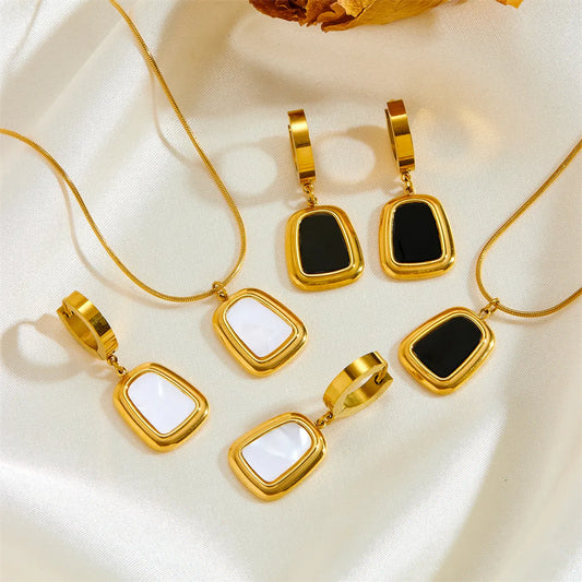 Simple Style Classic Style Square Titanium Steel Plating 18k Gold Plated Jewelry Set