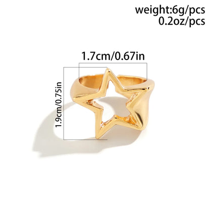 Simple Style Classic Style Star Alloy Hollow Out Women's Rings