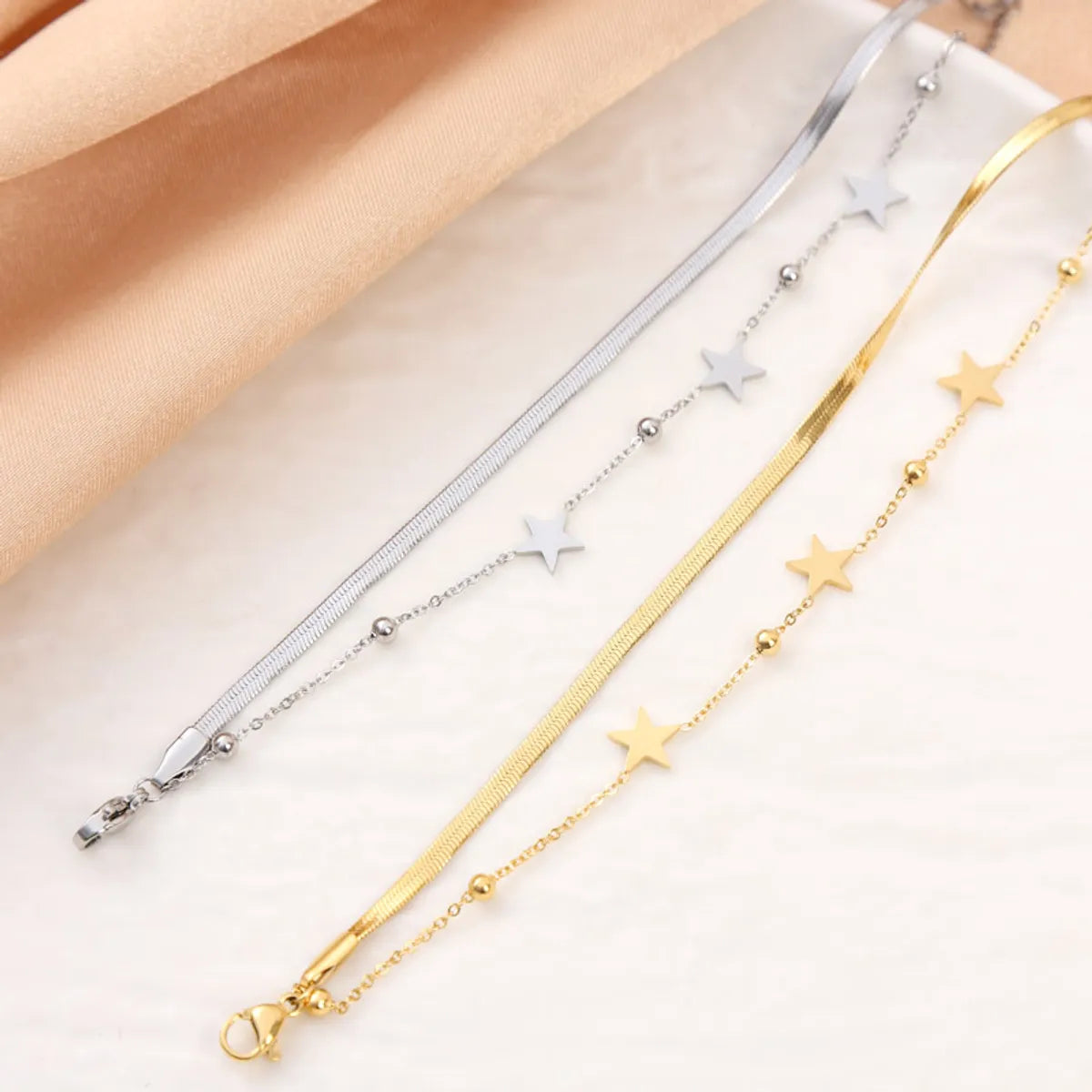 Simple Style Classic Style Star Stainless Steel Bracelets