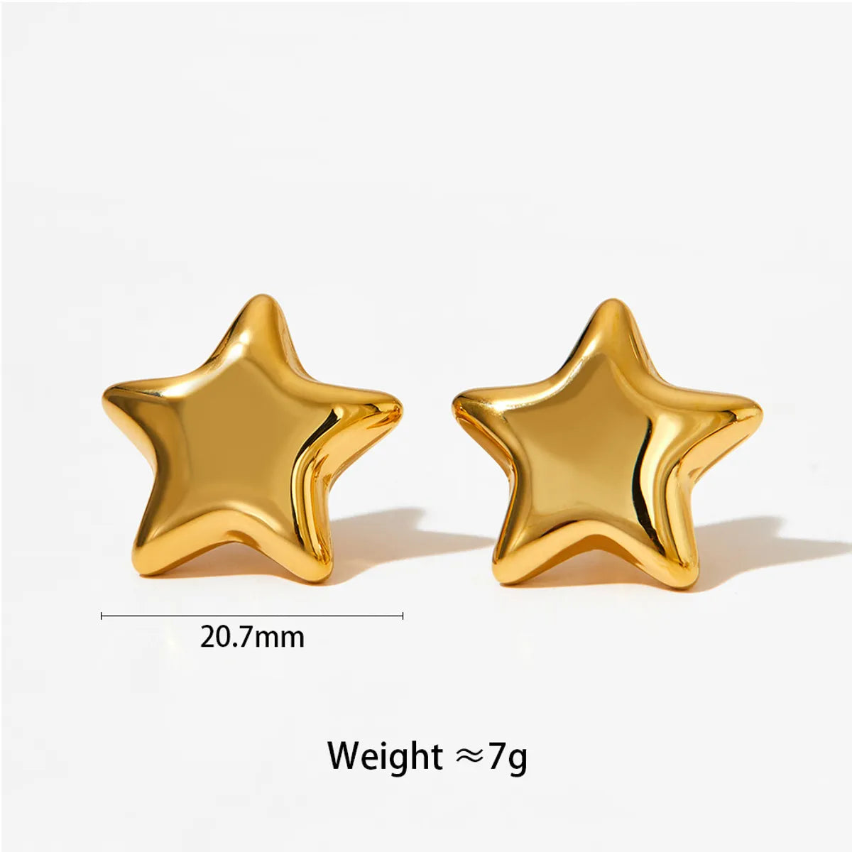 Simple Style Classic Style Star Stainless Steel Polishing Plating 14k Gold Plated White Gold Plated Gold Plated Earrings Necklace