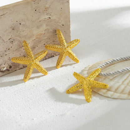 Simple Style Classic Style Starfish Alloy Plating Women'S Earrings Necklace