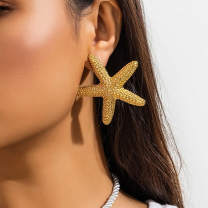 Simple Style Classic Style Starfish Alloy Plating Women'S Earrings Necklace