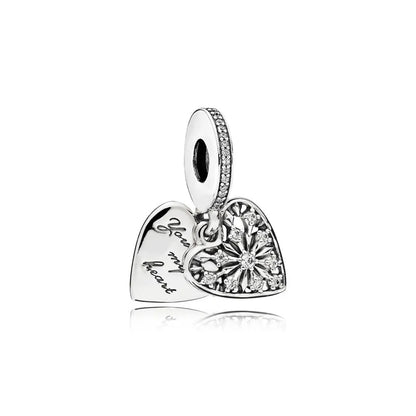 1 Piece Sterling Silver Rhinestones Enamel Inlay Polished Pendant