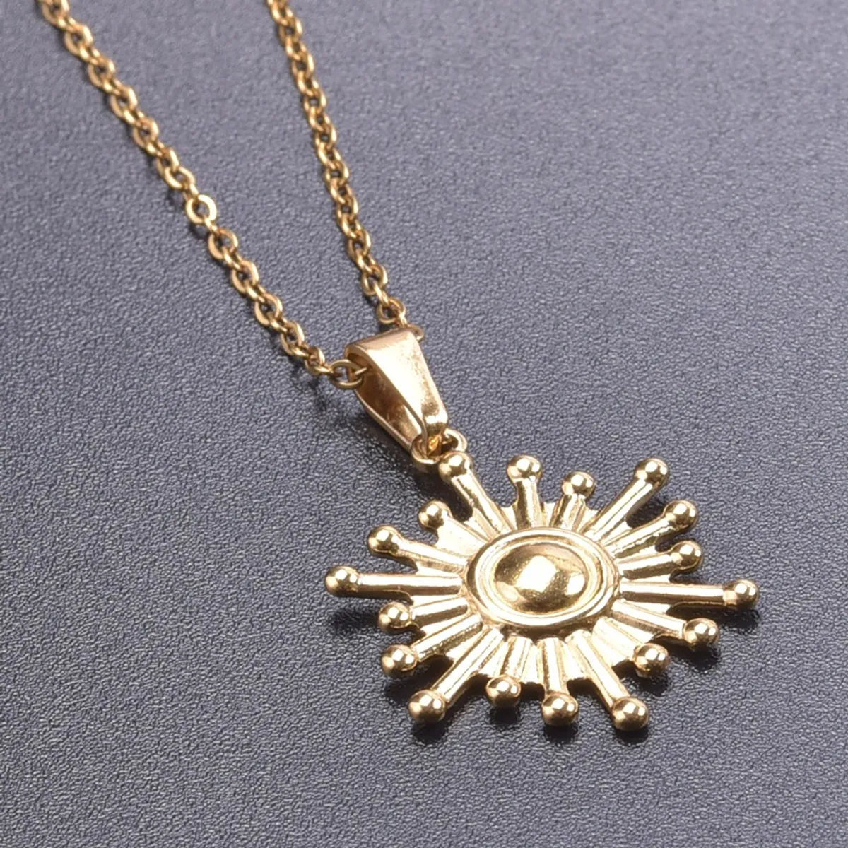 Simple Style Classic Style Sun 304 Stainless Steel Plating Women'S Pendant Necklace