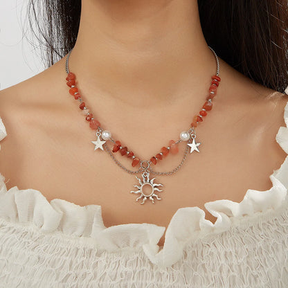 Simple Style Classic Style Sun Alloy Zinc Alloy Wholesale Pendant Necklace