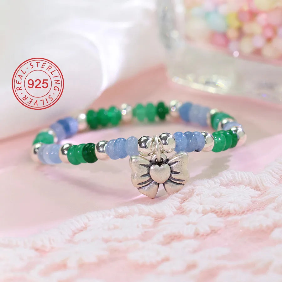 Simple Style Classic Style Sun Smiley Face Beaded Sterling Silver Wholesale Bracelets