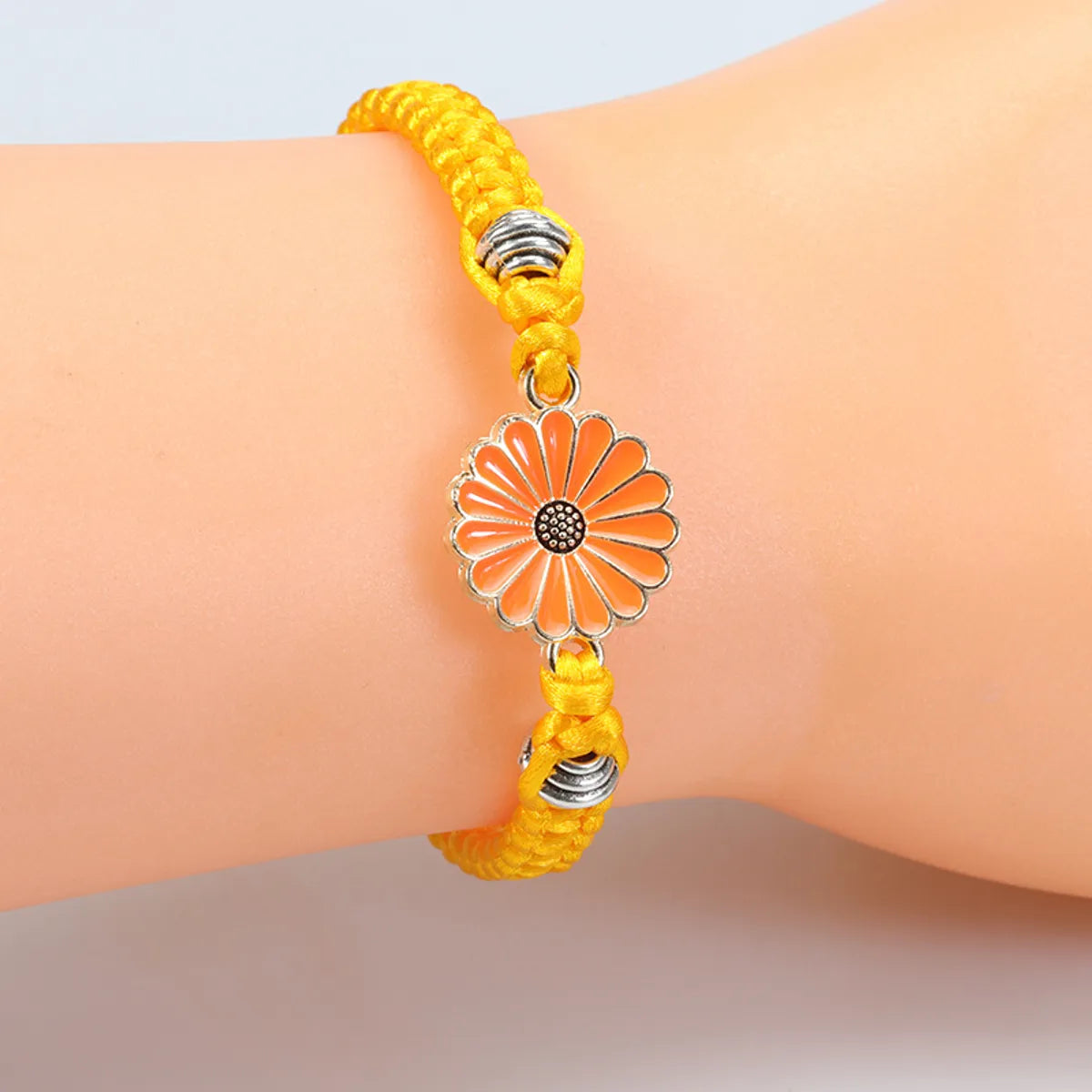 Simple Style Classic Style Sunflower Alloy Rope Shell Wholesale Drawstring Bracelets