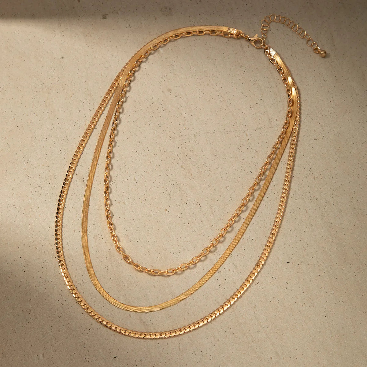 Simple Style Classic Style U Shape Gold Plated Alloy Wholesale Layered Necklaces