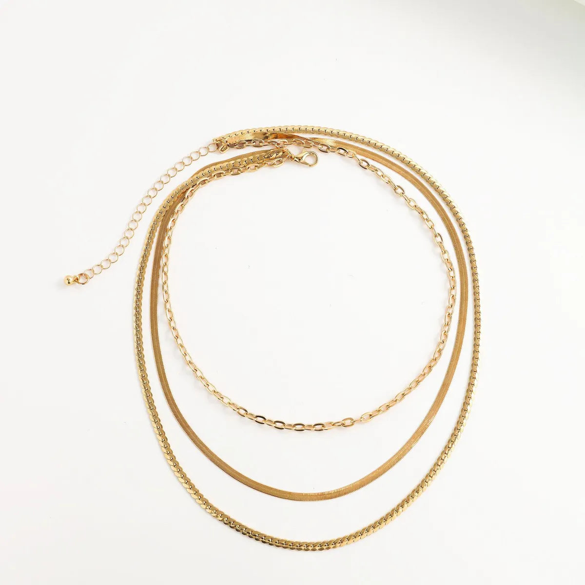 Simple Style Classic Style U Shape Gold Plated Alloy Wholesale Layered Necklaces