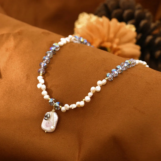 Simple Style Classic Style U Shape Artificial Crystal Freshwater Pearl Copper Beaded Women'S Bracelets Necklace