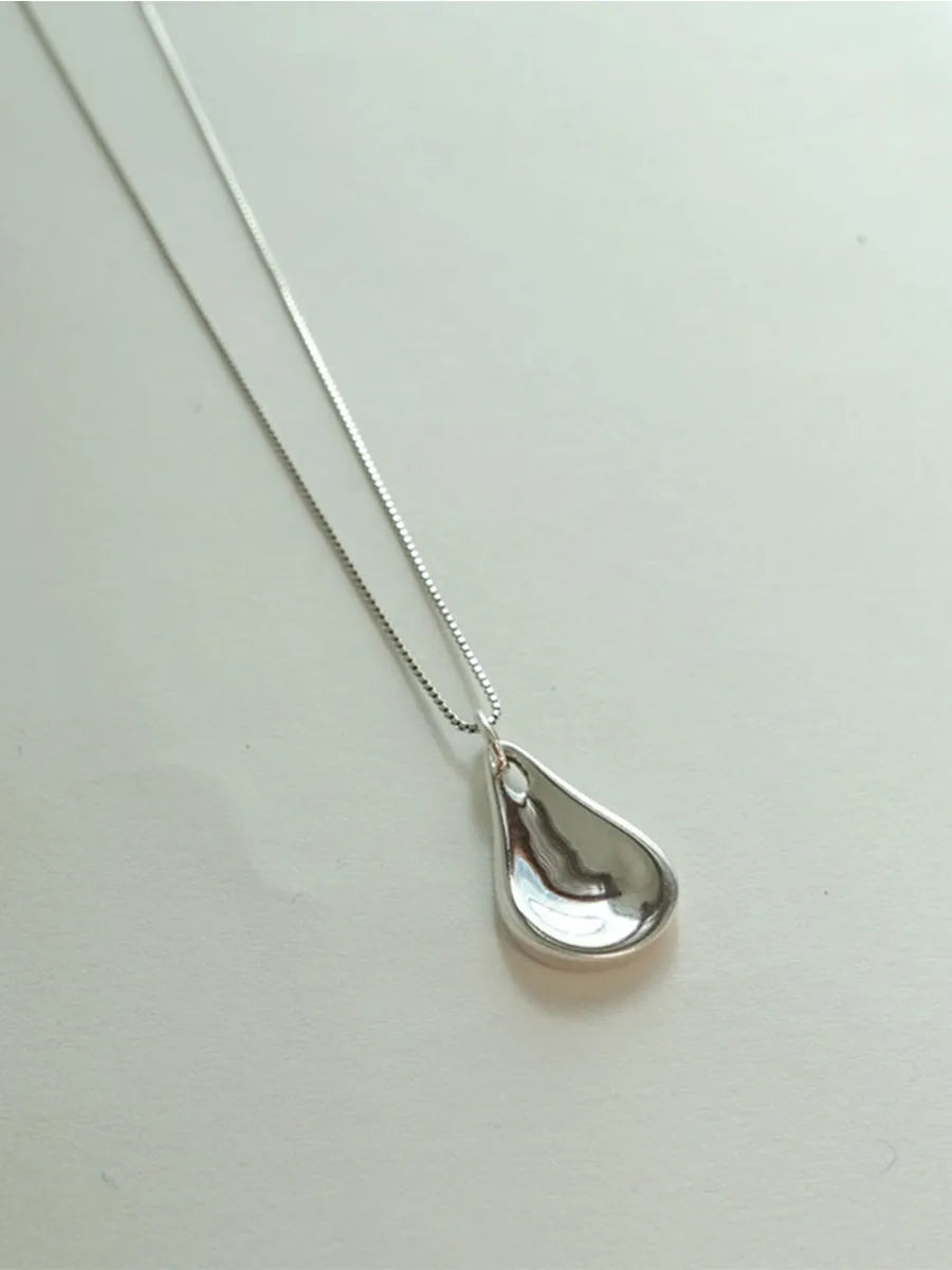 Simple Style Classic Style Water Droplets Sterling Silver Plating Pendant Necklace