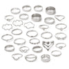 Simple Style Classic Style Waves Heart Shape Alloy Plating Women'S Rings