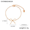 Simple Style Clavicle Chain And Bracelet Jewelry Set With Bow Necklace Titanium Steel 18K Real Gold Plated