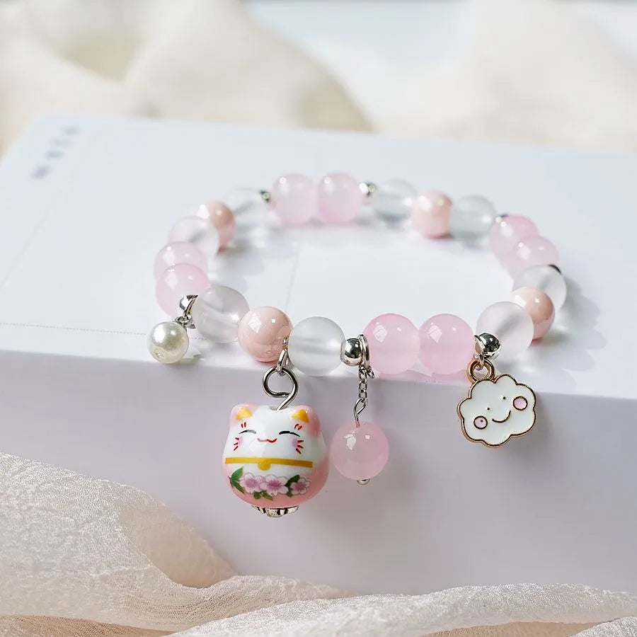 Simple Style Clouds Cat Alloy Beaded Bracelets