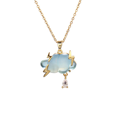 Simple Style Clouds Copper Gold Plated Pendant Necklace In Bulk