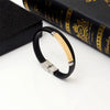 Simple Style Color Block 201 Stainless Steel Pu Leather Plating Men'S Wristband Men Cord & Leather Bracelets