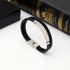 Simple Style Color Block 201 Stainless Steel Pu Leather Plating Men'S Wristband Men Cord & Leather Bracelets