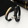 Simple Style Color Block 201 Stainless Steel Pu Leather Plating Men'S Wristband Men Cord & Leather Bracelets