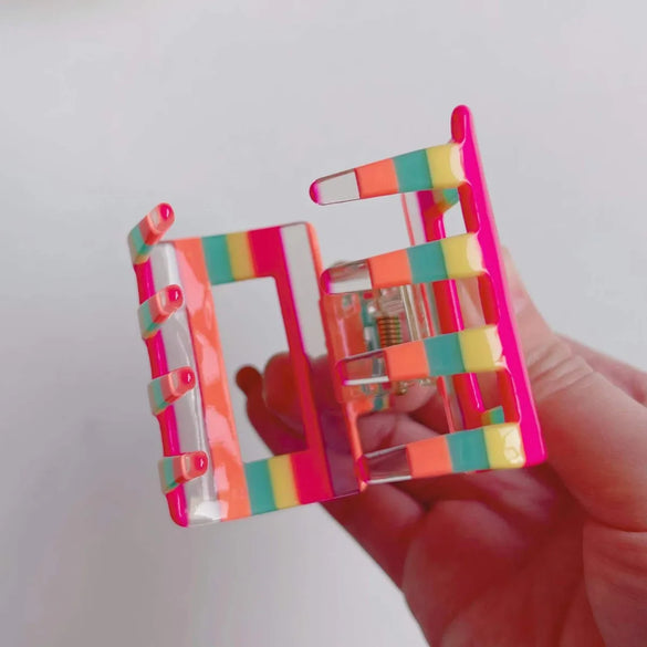 Simple Style Color Block Acetic Acid Sheets Hollow Out Hair Claws 1 Piece