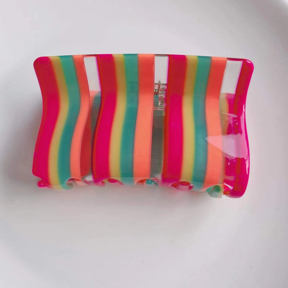 Simple Style Color Block Acetic Acid Sheets Hollow Out Hair Claws 1 Piece