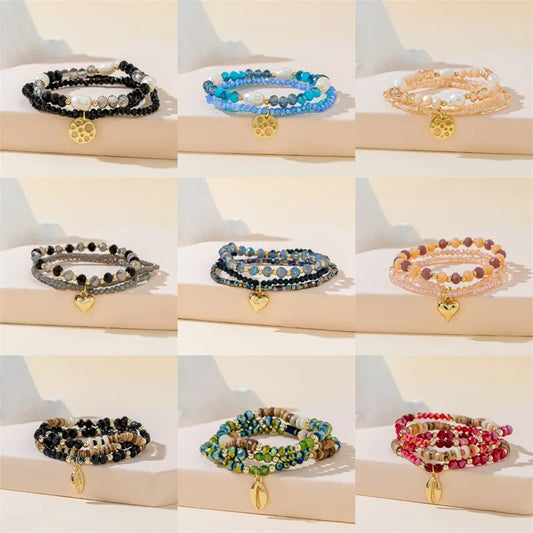 Simple Style Color Block Artificial Crystal Beaded Women'S Bracelets