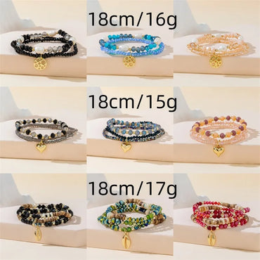 Simple Style Color Block Artificial Crystal Beaded Women'S Bracelets