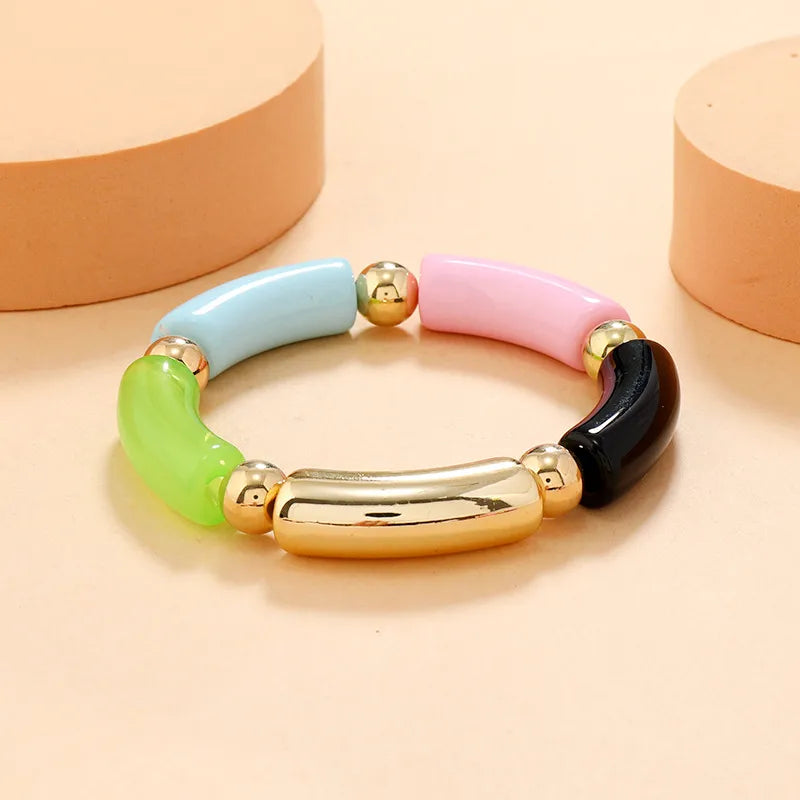 Simple Style Color Block Arylic Wholesale Bracelets