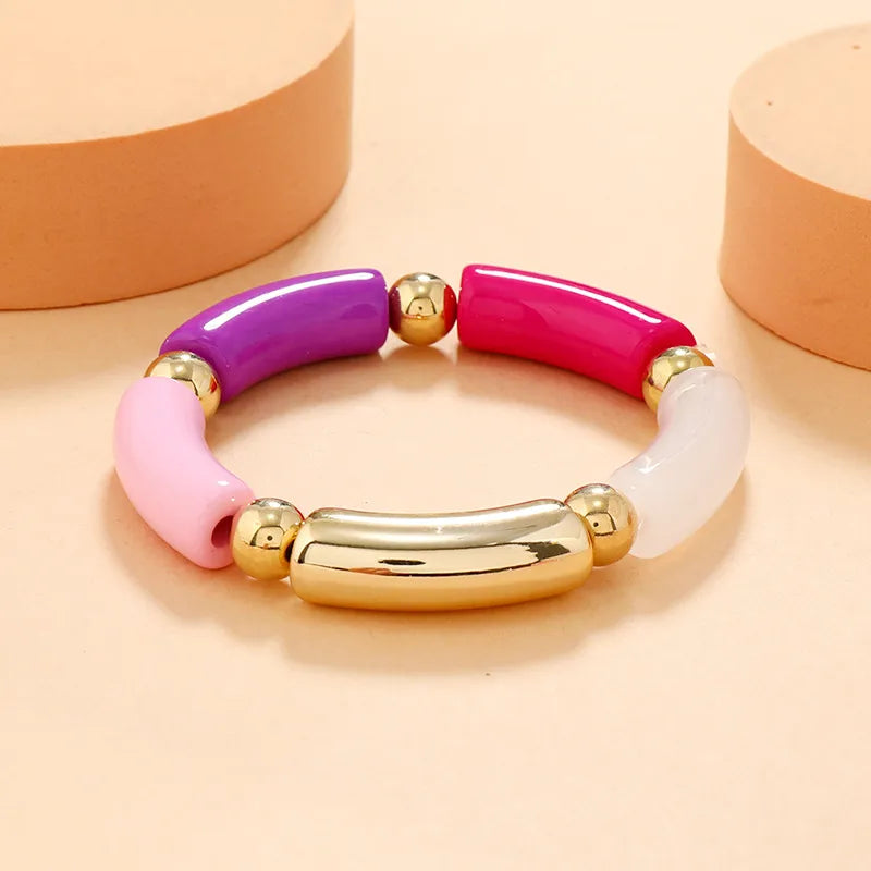 Simple Style Color Block Arylic Wholesale Bracelets