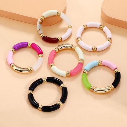 Simple Style Color Block Arylic Wholesale Bracelets