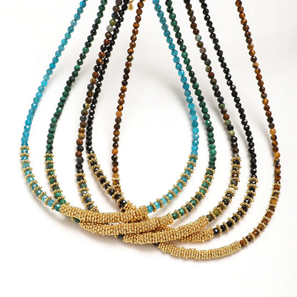 Simple Style Color Block Beaded Copper Beaded Women's Necklace