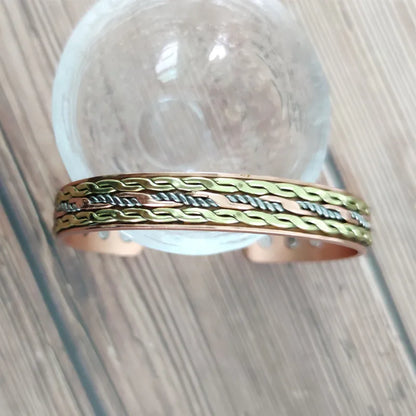 Simple Style Color Block Copper Magnetic Unisex Bangle