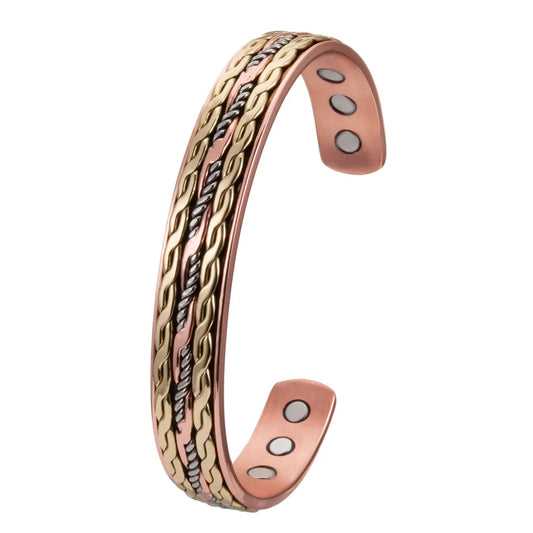 Simple Style Color Block Copper Magnetic Unisex Bangle