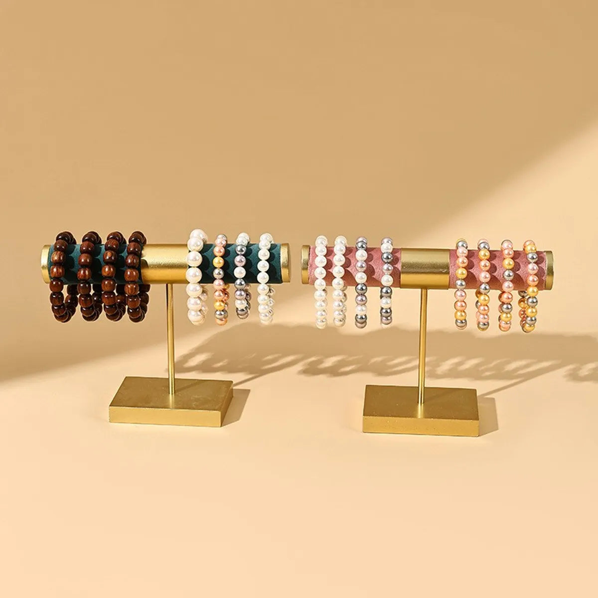 Simple Style Color Block Flannel Jewelry Rack