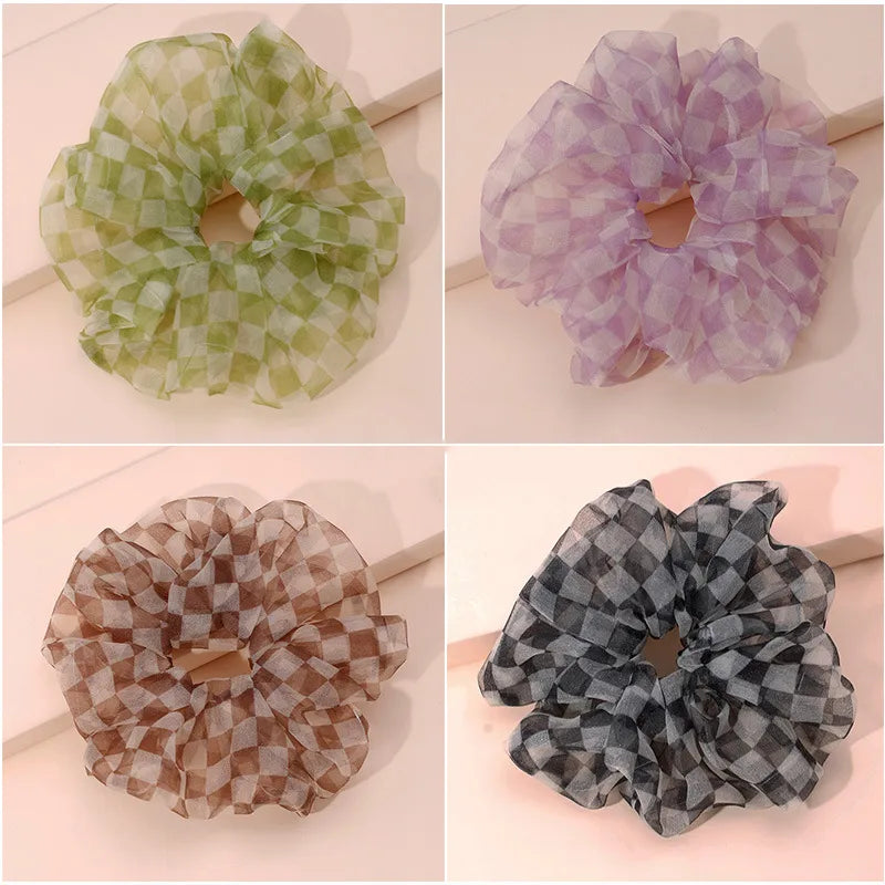 Simple Style Color Block Lace Pleated Hair Tie