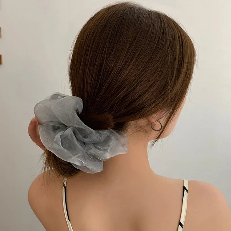 Simple Style Color Block Lace Pleated Hair Tie