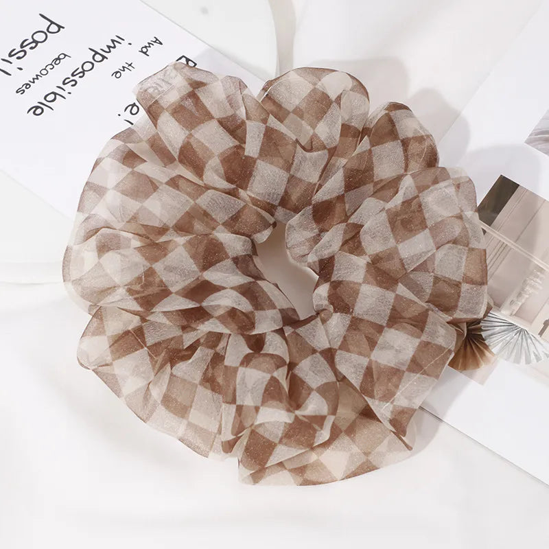 Simple Style Color Block Lace Pleated Hair Tie