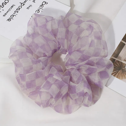 Simple Style Color Block Lace Pleated Hair Tie